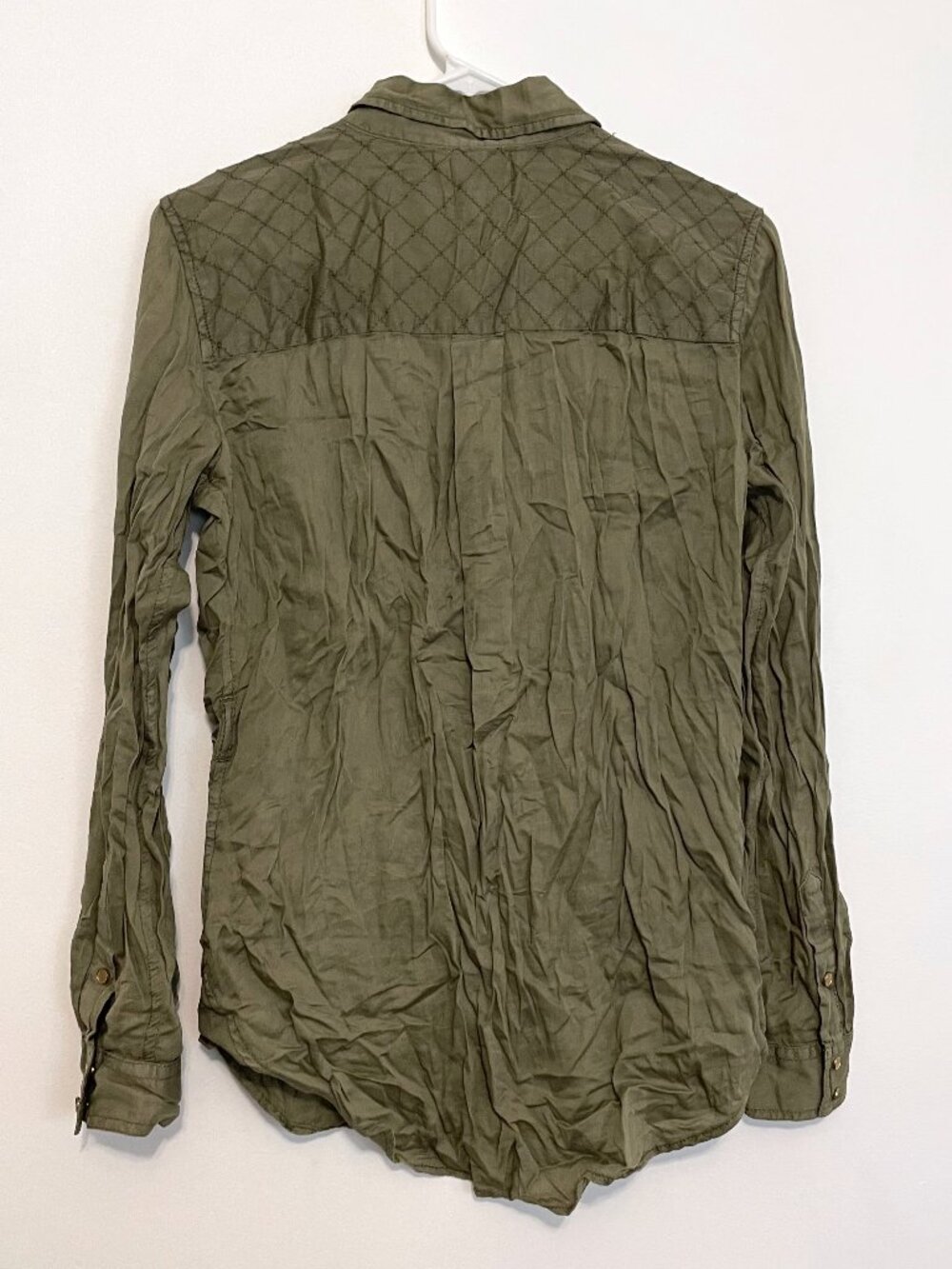 MAEVE ANTHROPOLOGIE Aveiro Safari Shirt Olive Green "Button Down" SNAPS /NO BELT - Picture 10 of 16